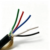 Lankstus dvigubas{0}}sluoksnis TPU kabelis 5 x 1 mm² pliko vario laidininkas TPEE izoliuotas LCP tempimas, pintas povandeniniam ROV maitinimo kabeliui